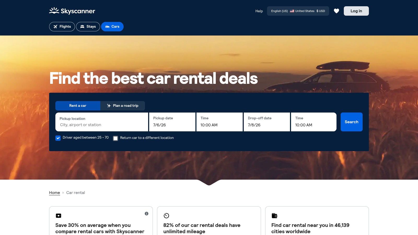Skyscanner Car Hire